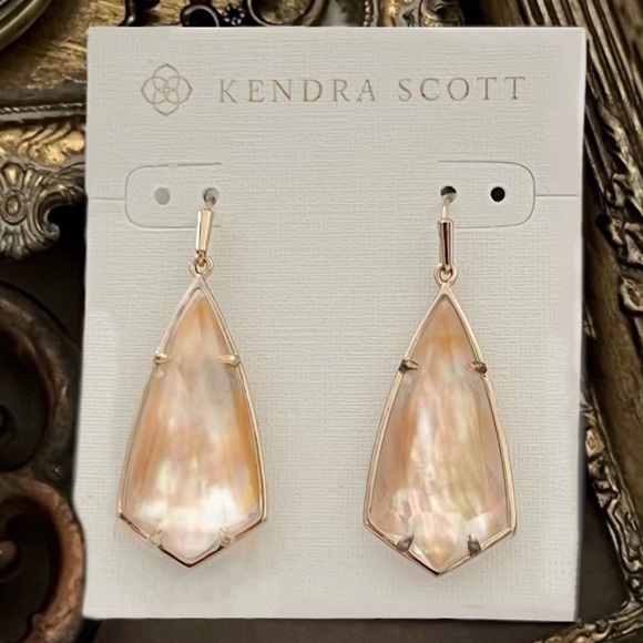 KENDRA SCOTT • Rose Gold Carla Brown Mother of Pearl Earrings - Picture 3 of 3